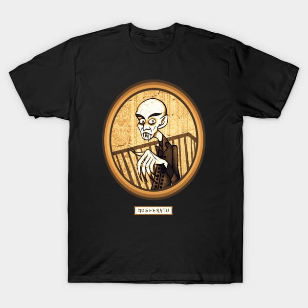 Nosferatu Hallway Portrait T-Shirt by Apgar Arts